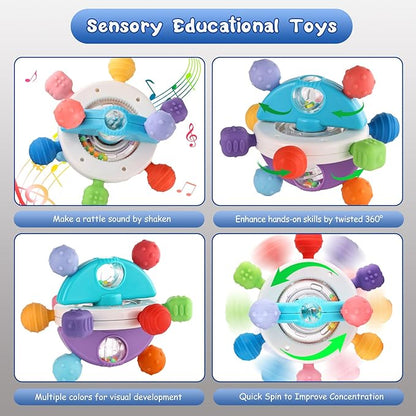 Baby Teething Toys, Montessori Sensory Teether Toy for Babies 0 3 6 9 12 18 Months 1 Year Old