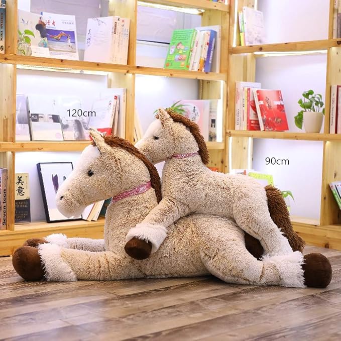 Large Horse Stuffed Animal Plush Toy,Giant Pony Unicorn Plush Doll Gifts for Kids 47.2"