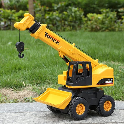 haomsj 2-in-1 Toy Crane Bulldozers Construction Set Trucks for Boys 3-5, Excavator 3 4 5 6