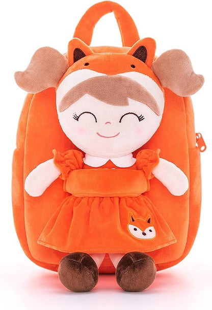 Gloveleya Kids Backpack Toddler Backpack Soft Plush Fox Girl Doll 9"…