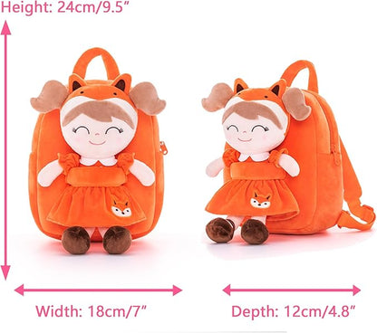 Gloveleya Kids Backpack Toddler Backpack Soft Plush Fox Girl Doll 9"…