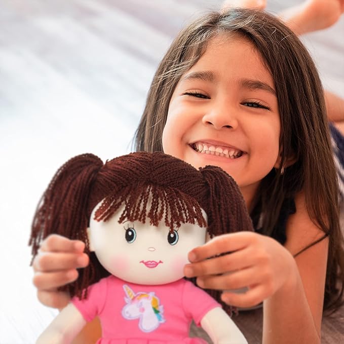Linzy Toys, 16'' Pink Laura Soft Plush Rag Doll