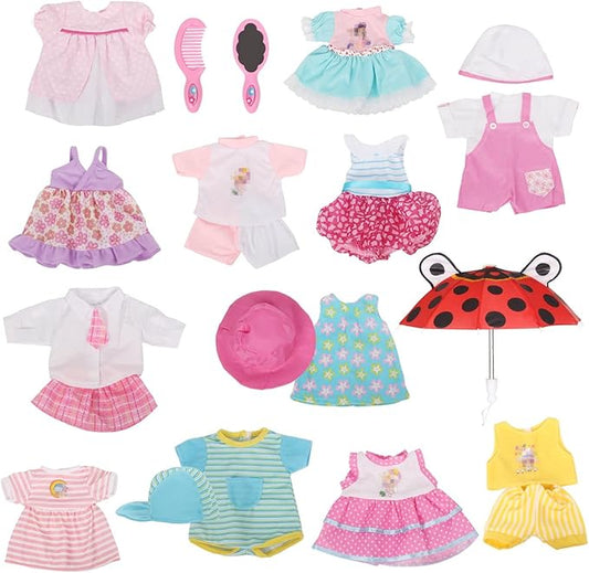 12 Pcs Set Handmade Baby Doll Clothes Dress Outfits Costumes 12 13 14 15