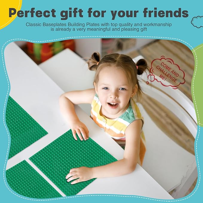 Sawaruita Pack of 8 Classic Baseplates Building Base Plates- 10 10 in