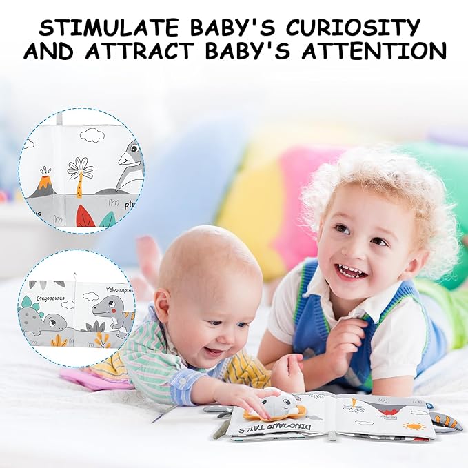 Soft Baby Books Toys, Newborn Crinkle Book 3D Baby 0-6 Months