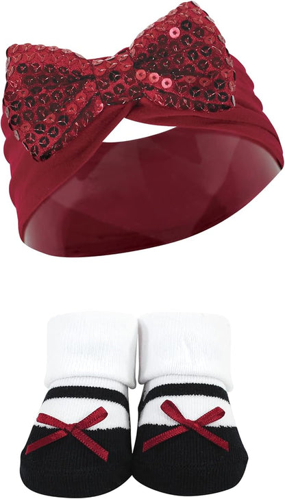 Hudson Baby Girl's Headband and Socks Giftset
