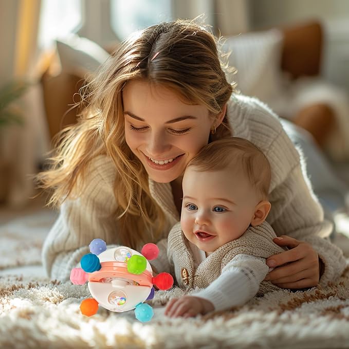 Baby Sensory Teething Toys, Montessori Baby Toys Teether 0-12 Months, 0-6 6-12 12-18 Months