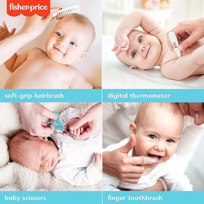 Fisher-Price 16-Piece Baby Grooming & Healthcare Kit, Newborn Essentials Gift Set, Baby Care Kit