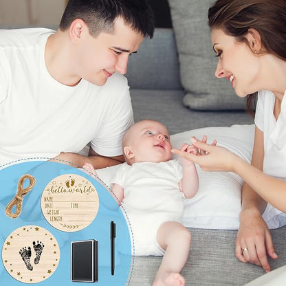 Thyle Baby Announcement Sign Wooden Baby Name Sign for Hospital