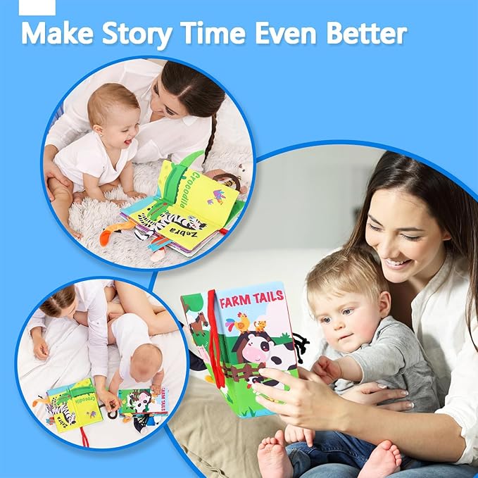 beiens Baby Books 0-6 Months, 2PCS Baby Toys 0-3-6-12-18 Months