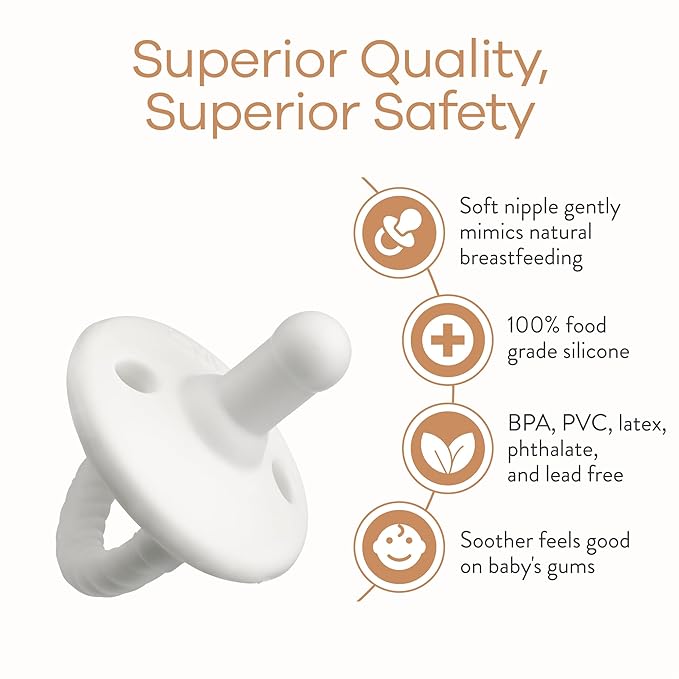 Pacifier Soother Baby 4 Pack of Pacifiers Newborn Teething 100% 6-18 Months