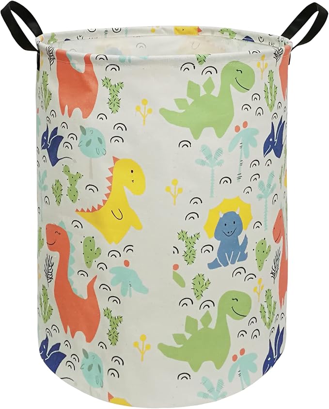 Round Baby Dinosaur Pattern Laundry Hamper Storage Basket Organizer Hamper