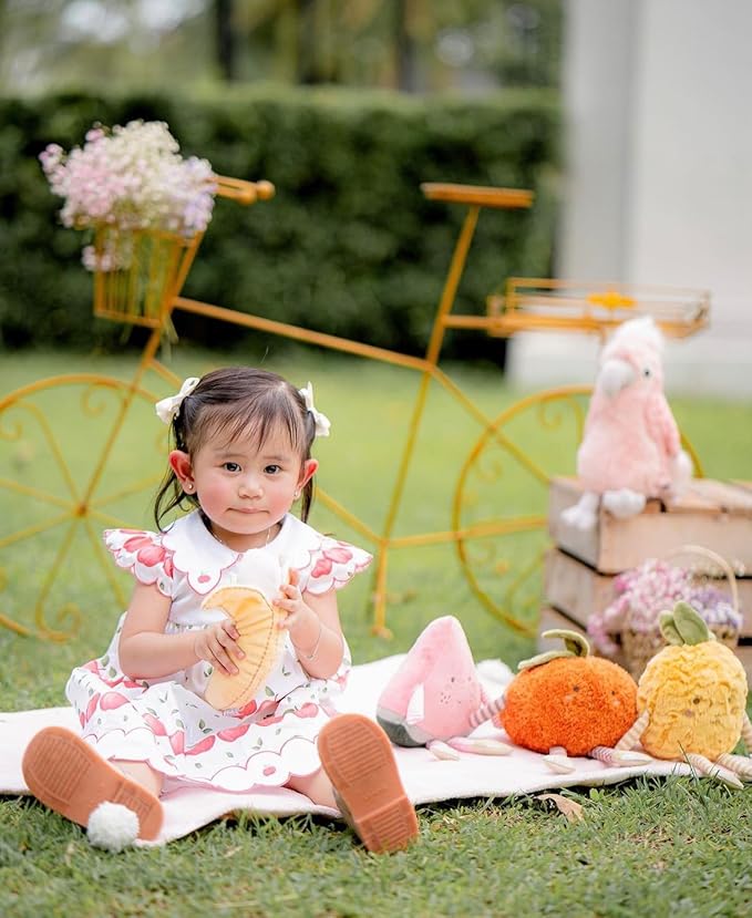 MON AMI Premium Clementine Soft Stuffed Plush Toy – 10”, Whimsical & Adorable Face - Handcrafted Squishable Fruit Doll