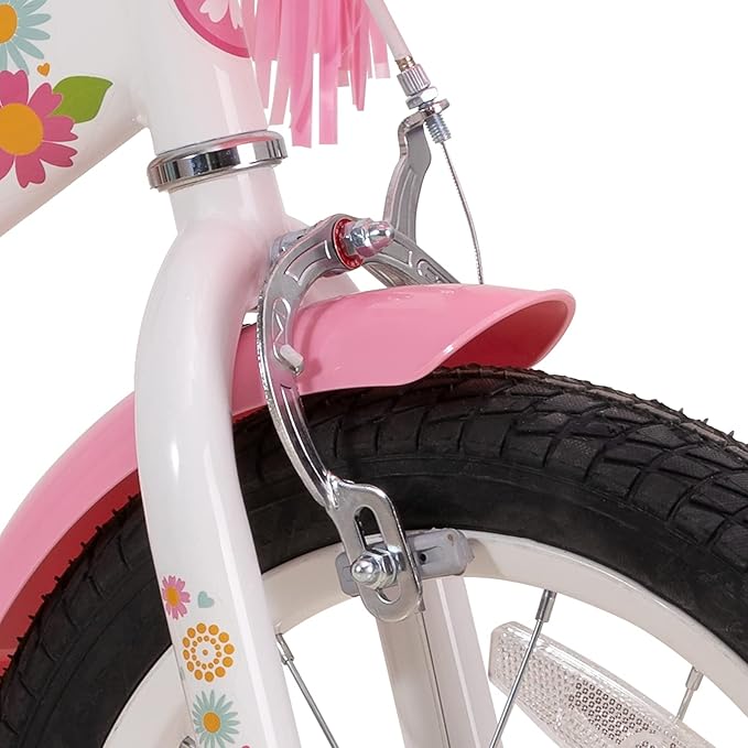 JOYSTAR Little Daisy Kids Bike for Girls Boys Ages 2-7 Years, 12 14 16 Inch Girls Bikes with Doll Bike Seat & Streamers
