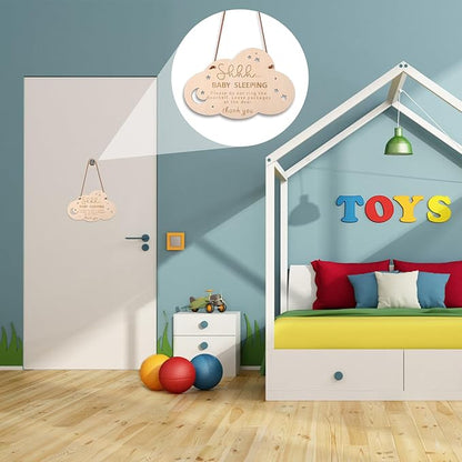 Baby Sleeping Sign for Door, 8.66x5.51in Shh Sleeping Baby Door