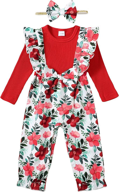 Newborn Baby Girls One Piece Romper Jumpsuit Cute Floral Print
