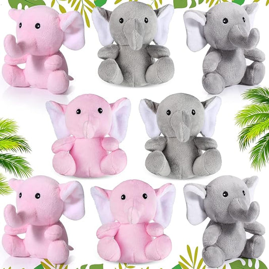 HyDren 8 Pcs Plush Mini Elephant Stuffed Animal Toys 4