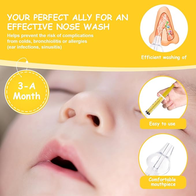 Baby Nasal Irrigator,4PCS Nasal Syringe for Baby