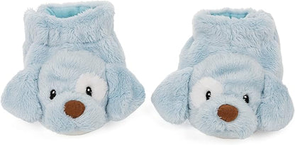 Baby GUND Spunky Puppy Rattle Booties Plush Baby Infant Shoes, Blue
