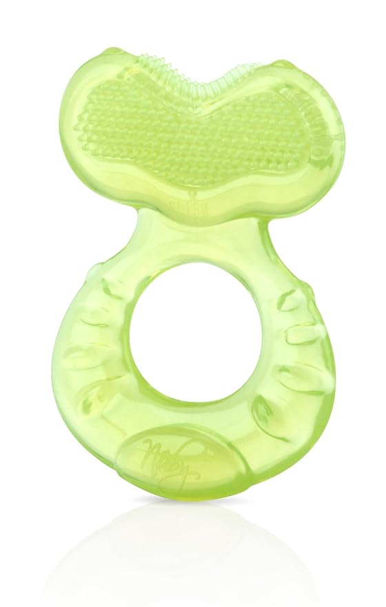 Nuby Silicone Teethe-eez Teether with Bristles, Includes Hygienic Case