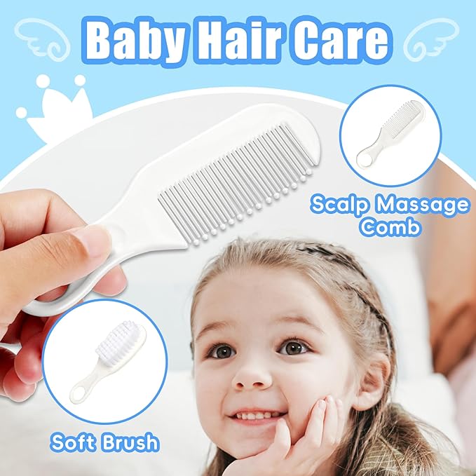 Baby Healthcare and Grooming Kit, Baby Safety Care Set, Baby Electric Nail Trimmer Set Newborn Nursery Health Care Set for Newborn Infant Toddlers Baby Boys Girls Kids (Grey White-18 Kits)