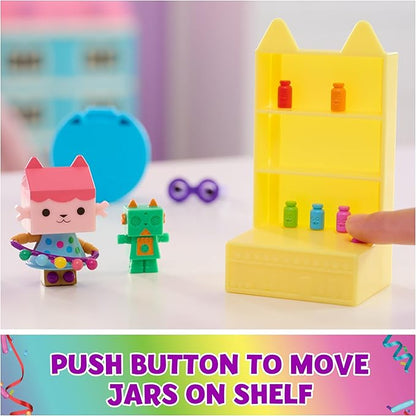 Gabby's Dollhouse, Celebration Series Baby Box Cat Bobble Figure with Dollhouse Furniture and Accessories 3 and