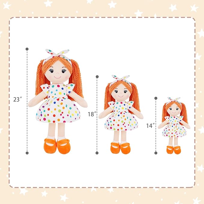 June Garden 14" Snuggle Cuties Bella - Soft Cuddly Plush Doll Gift for Girls