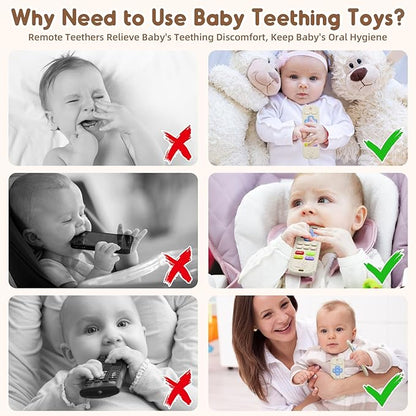 Teething Relief Teethers Toys for Babies 3-6 12 Months Gifts, Silicone Remote Control Baby Teether Toys for 3 6 9 Months Newborn Infant Boy Girl Autism
