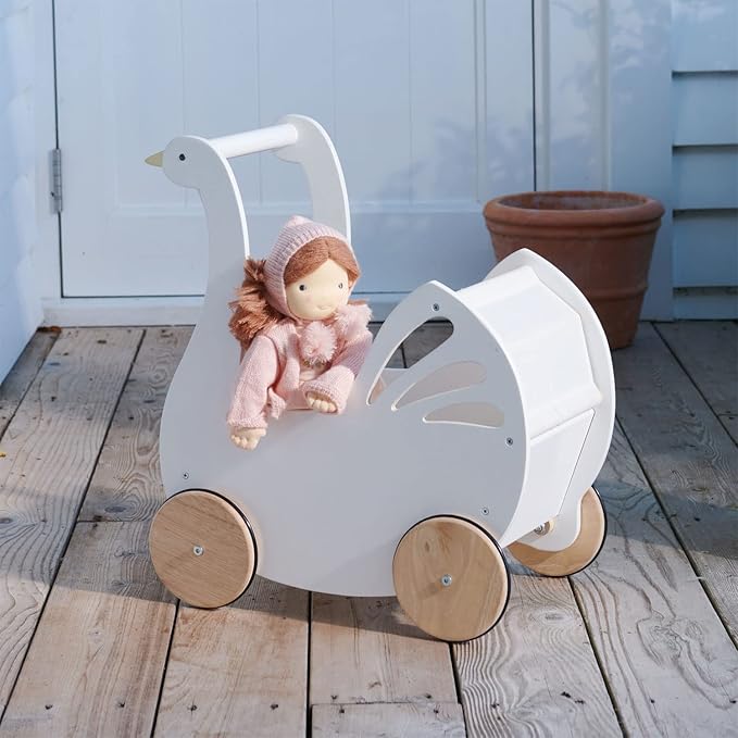 Tender Leaf Toys - Sweet Swan Pram 18m +