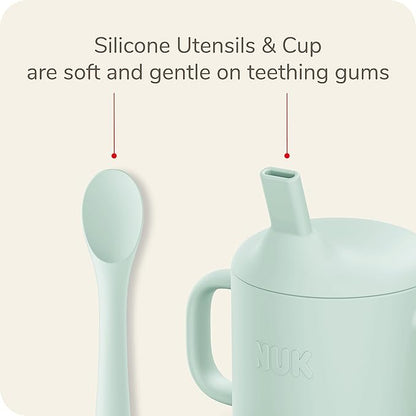NUK Silicone Baby Suction Bowls, Suction Feature Helps Reduce Spills, Microwave & Dishwasher Safe, BPA-Free, Pack of 2
