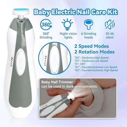 Baby Healthcare and Grooming Kit, Portable Baby Safety Care Set, Baby Essentials kit for Newborn (Grey White 20 in 1)