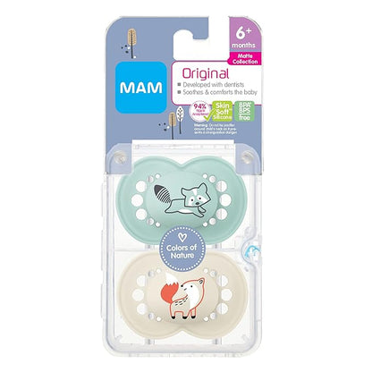 MAM Original Matte Baby Pacifier, Nipple Shape Helps Promote Healthy Oral Development 6-16 Months 2)