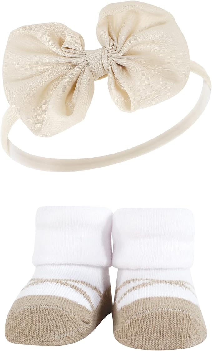 Hudson Baby Girl's Headband and Socks Giftset