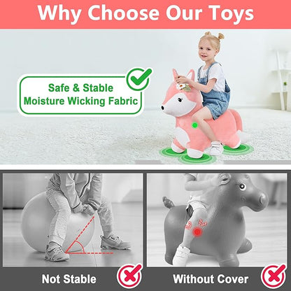 iPlay, iLearn Bouncy Pals Pink Fox Hopping Horse 18 24 2 3 4 5
