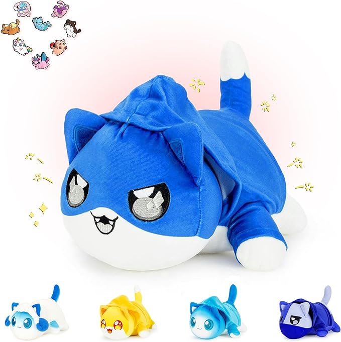 9-PCS 丨 11-inches EIN Cat Plush + 8-Pcs Shoe Charms - Clothing Cat Collection 100% Embroidered
