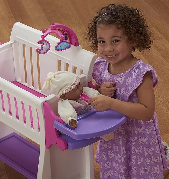 American Plastic Toys Kids’ My Very Own Nursery Baby Doll Playset, Furniture 2+,Pink