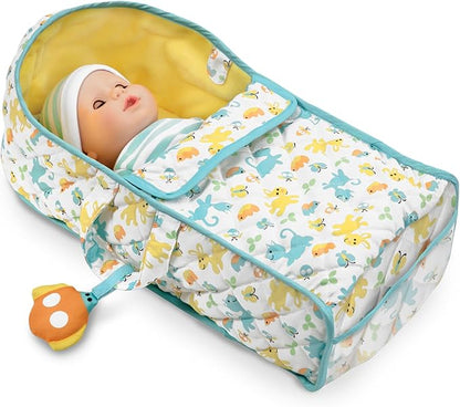 Melissa & Doug Mine to Love Bassinet Play Set Portable Carrier for Dolls with Crinkle Toy, for 3+ years