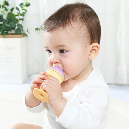 Smily Mia Baby Freezable Teething Toys for Teething Relief, Baby Ice Cream Cone Teether for 6-12Months