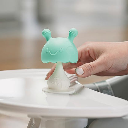 Nuby Super Soft Silicone Teether with Suction Base - Visually Stimulating and Easy to Grasp Toy for Baby Teething Relief 3+ Months