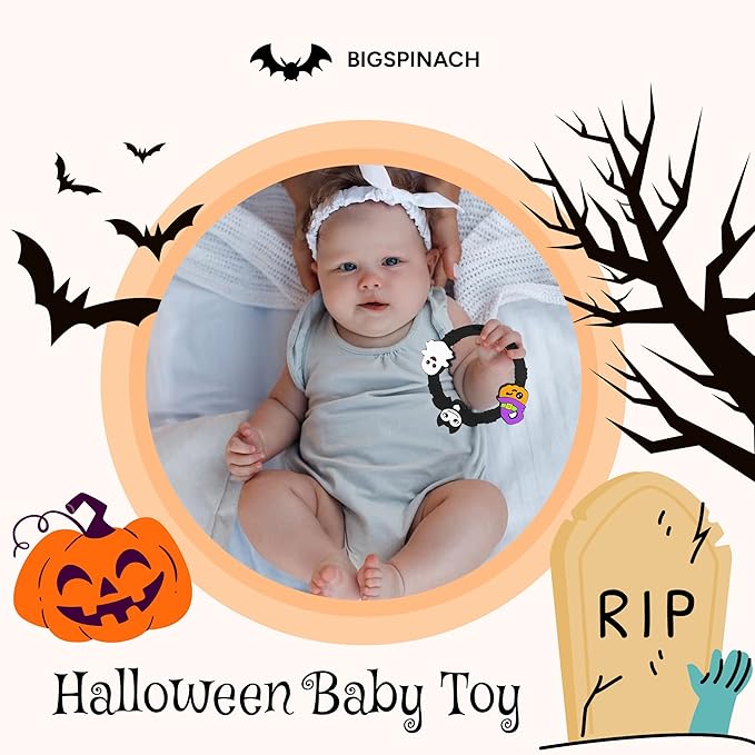 Halloween Baby Toy Gothic Baby Teether Ring Baby Stuff Teething