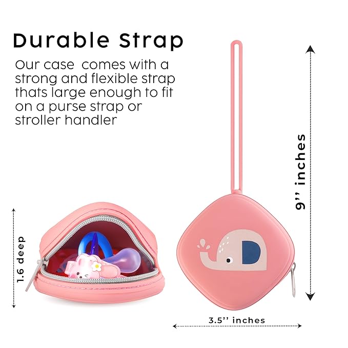 Ecliff Silicone Pacifier Holder Case, Pacifier holder for baby