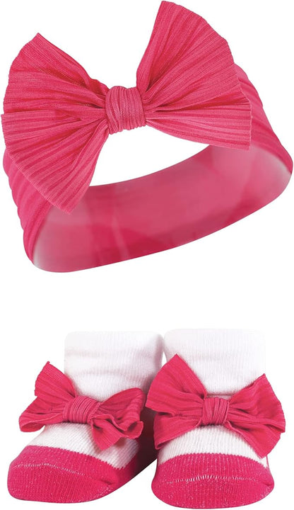 Hudson Baby Girl's Headband and Socks Giftset