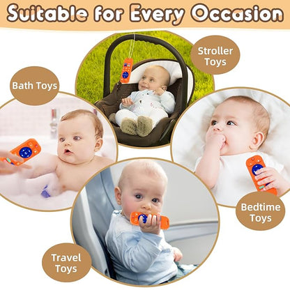 AiTuiTui Baby Teether for Teething Relief Baby Toys 3 6 9 12 Months, Silicone Baby Teether Toy for Babies Remote Control Newborn Infant Boy Girl Autism for Baby Gifts