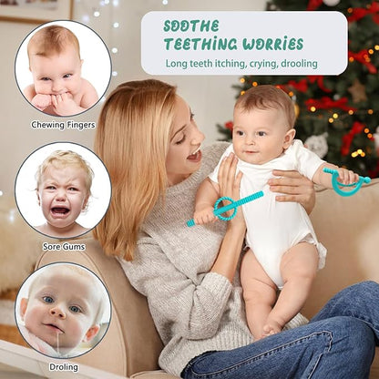 Baby Teether Toys for 0-6 Months, Silicone Teething for Babies 12-18 Months (2 Pack)