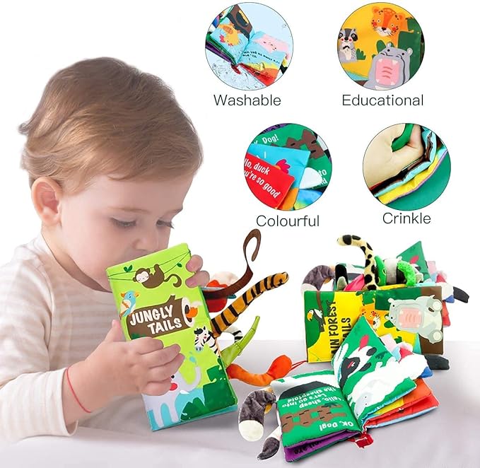 beiens Baby Books Toys, Baby Books 0-6 Months 3PCS Touch 0-3-6-12-18 Months