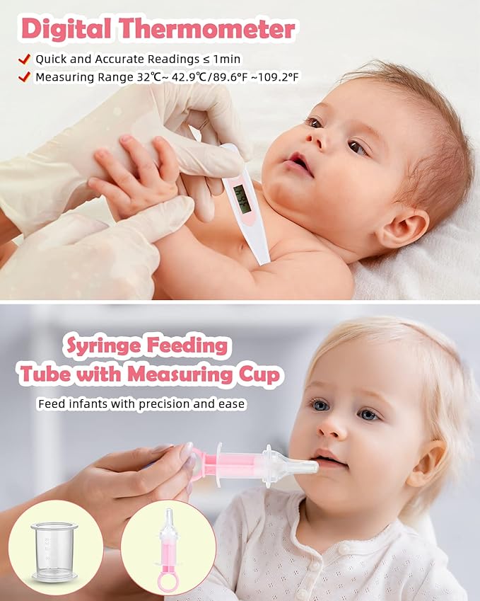 Baby Grooming and Health Kit, Lictin Safety Care Set, Newborn Nursery Health Care Set with Hair Brush,Comb,Nail Clippers and More for Newborn Infant Toddlers Baby Girls