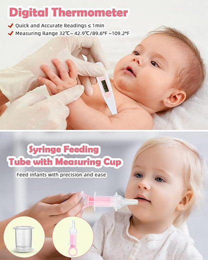 Baby Grooming and Health Kit, Lictin Safety Care Set, Newborn Nursery Health Care Set with Hair Brush,Comb,Nail Clippers and More for Newborn Infant Toddlers Baby Girls