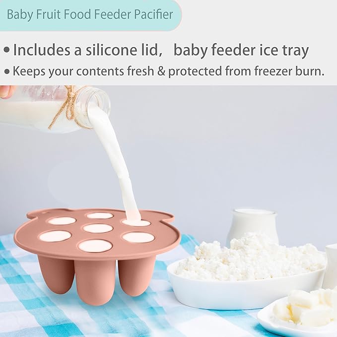Baby Food Storage Containers & Teething Toys Set - Silicone Feeder Tray for Babies 3-18 Months, Breastmilk Popsicle Molds