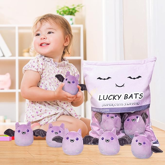 REFAHB Lucky Bat Plush Toy, Removable Stuffed Animal Plush Dolls (5pcs a