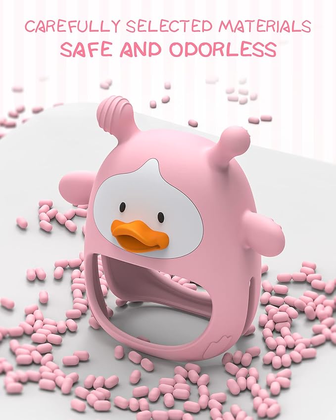 Teething Toys for Babies 0-6 Months, Never Drop Silicone Baby Teether